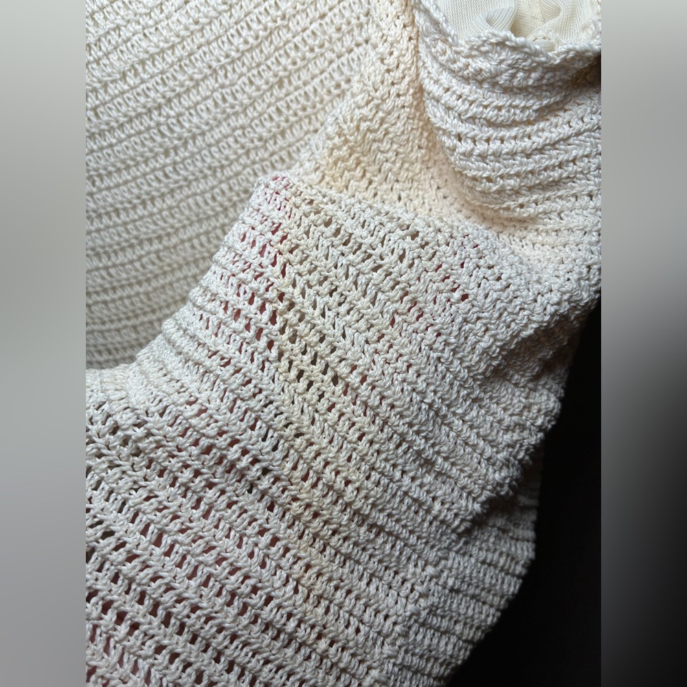 PAPELL BOUTIQUE EVENING Large ivory crochet beaded 2 pieces outfit - Picture 11 of 16